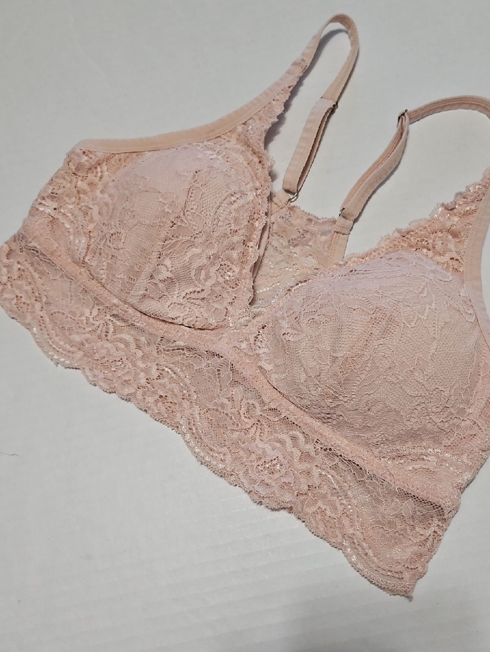 Marilyn Monroe Lace Bralette in Blush With Removable Pads Size L